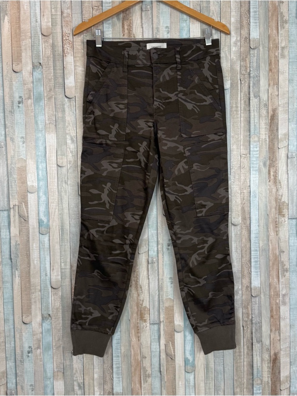 Level 99 27 Camo Cargo Pants Utility Army Green Twill‎ Jogger Anthropologie